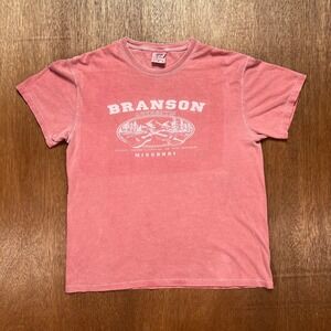 Comfort Colors Branson Missouri Graphic T-Shirt Large Pink Cotton Vintage Style